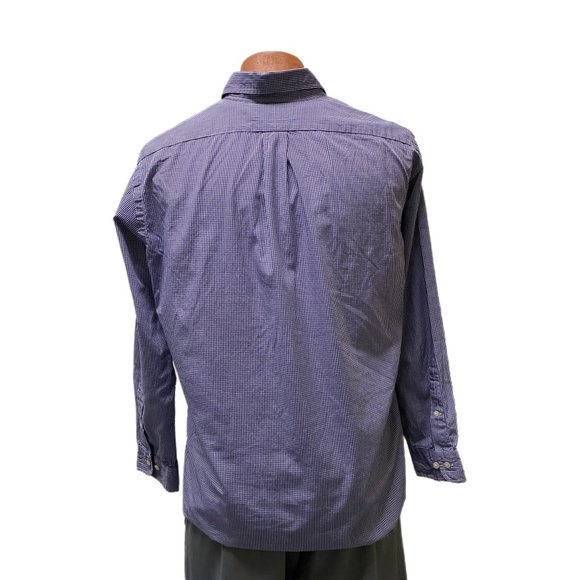 Polo Ralph Lauren Blue Checkered Button Down Shirt, 15.5, 32/33, Pre-owned - Picture 2 of 5